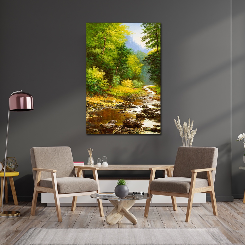 【御畫房】綠林風光 國家一級畫師手繪油畫60×90cm(VF-25), , large