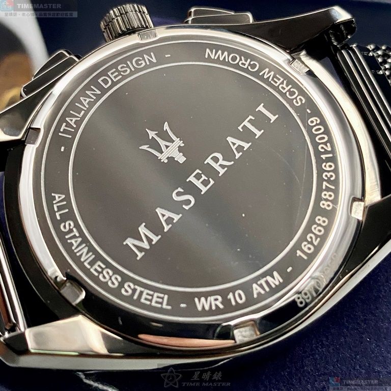 [星晴錶業]MASERATI手錶,46mm,R8873612009寶藍色錶面寶藍錶殼槍灰米蘭錶帶款, , large