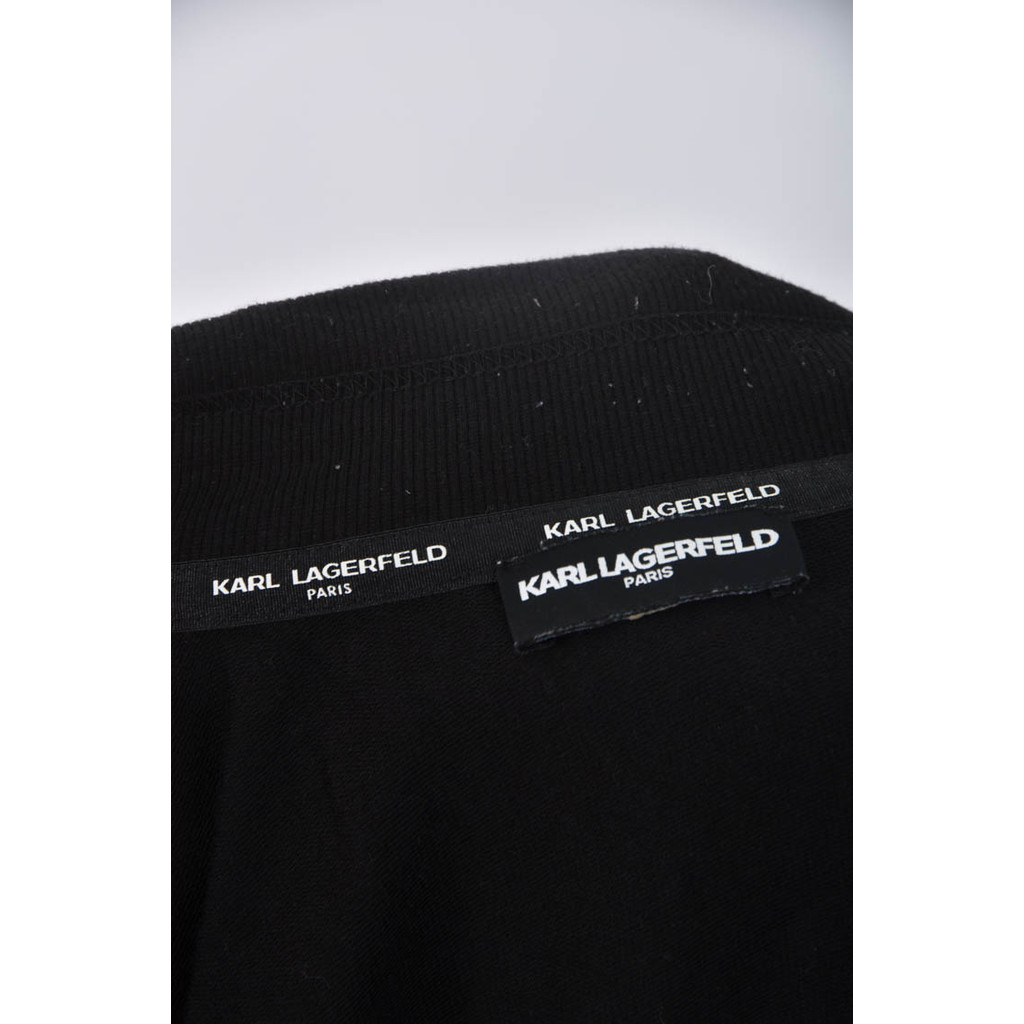 (M) karl lagerfeld棉質logo字母黑色外套二手衣, , large