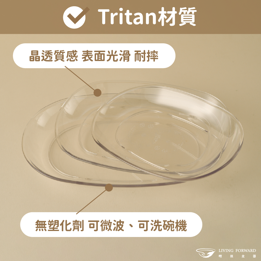 【哩皿食器】台灣製  食品級Tritan  小橢圓盤單入組, , large