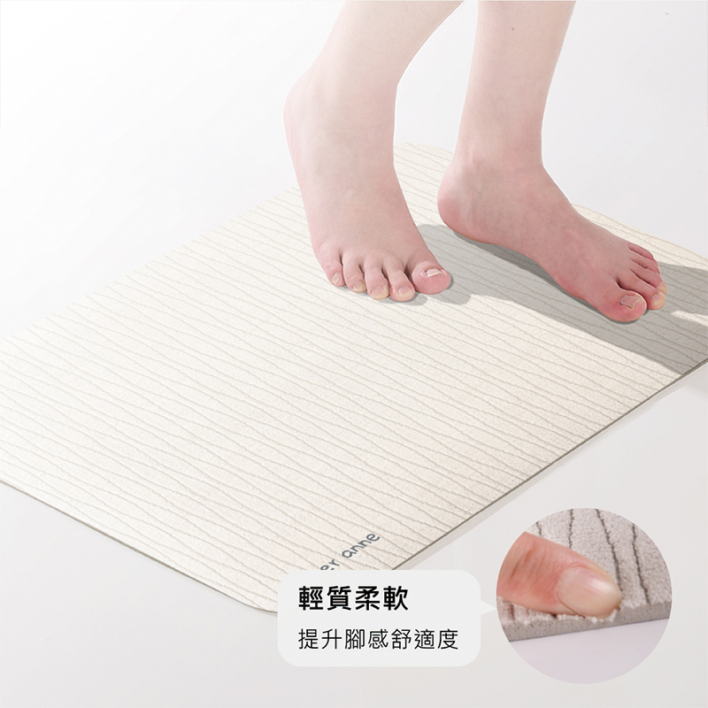 【怪獸】rubber anne 軟式珪藻土織物地墊 (60x40cm) -緹花古典紅, , large