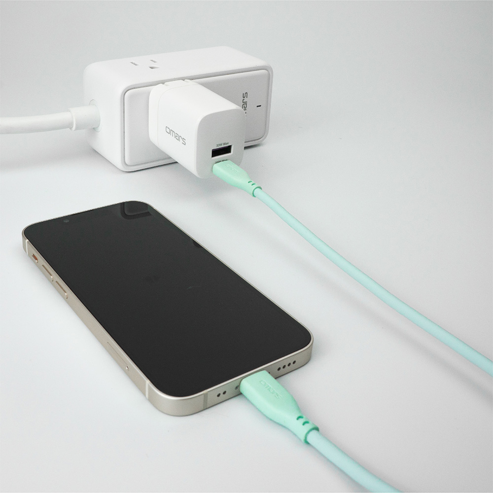 omars GaN 35W Adaptor+USB-C Silicone Cable-Green, , large