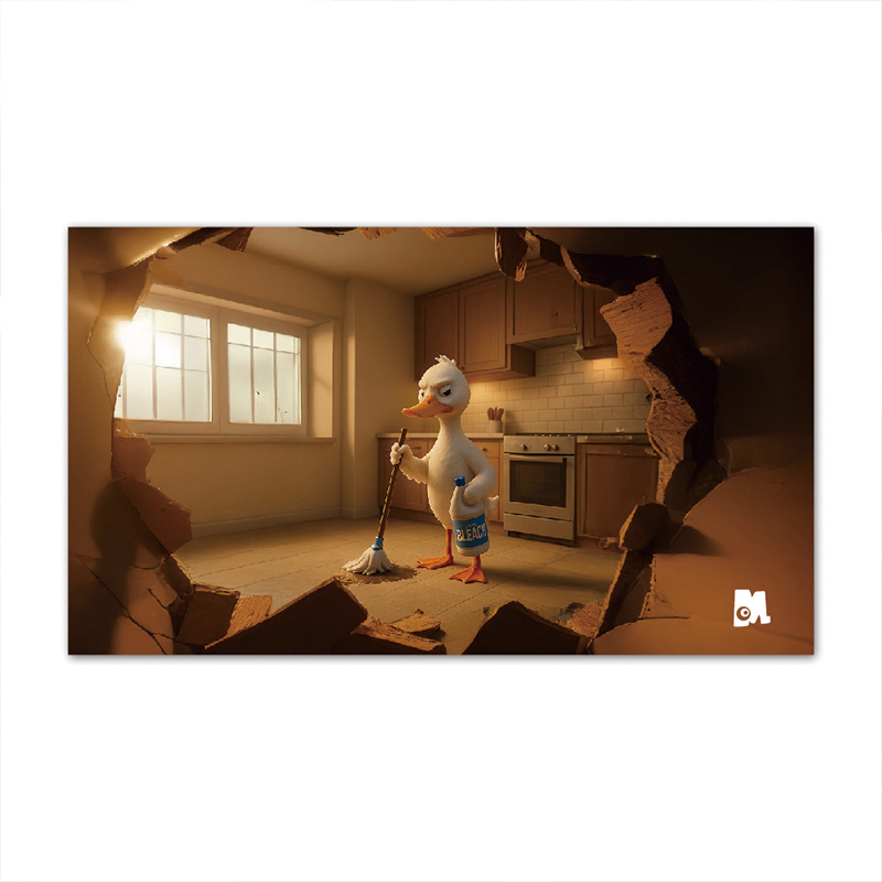 【Monster】 3D Scene Desk Mat (60x34cm) &ndash; White Duck, , large