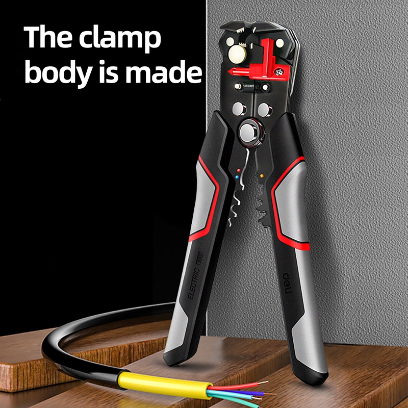 【得力工具 deli tools】 多功能 加強版刀片 自動剝線鉗 剝線鉗 免對孔快速剝線鉗 -2in1 自動剝線鉗(0.6-6mm ), , large