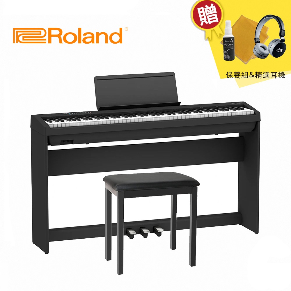 【到府安裝】Roland FP-30X 88鍵 數位電鋼琴 含琴架組 黑色款, , large