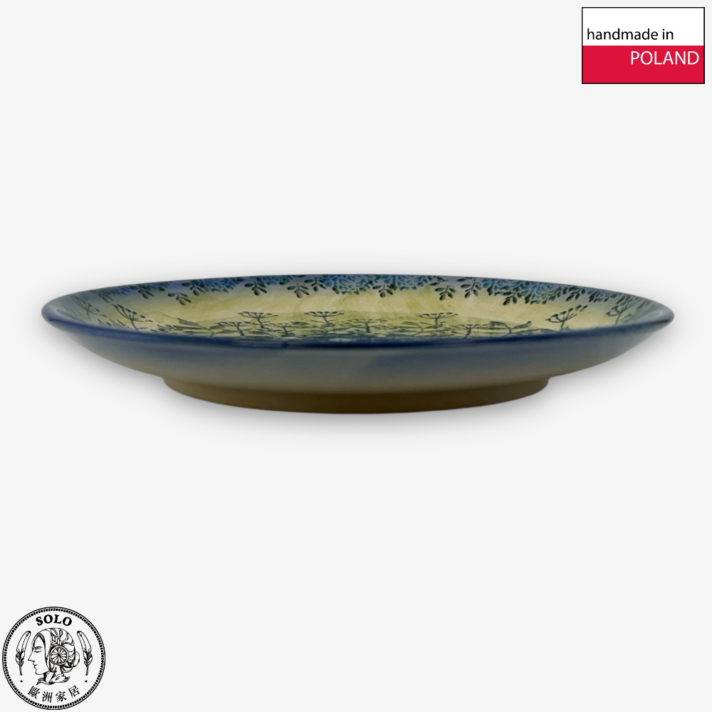 【SOLO歐洲家居】波蘭製 Cerraf 波蘭陶 19cm 圓盤 藍野芳蹤系列, , large
