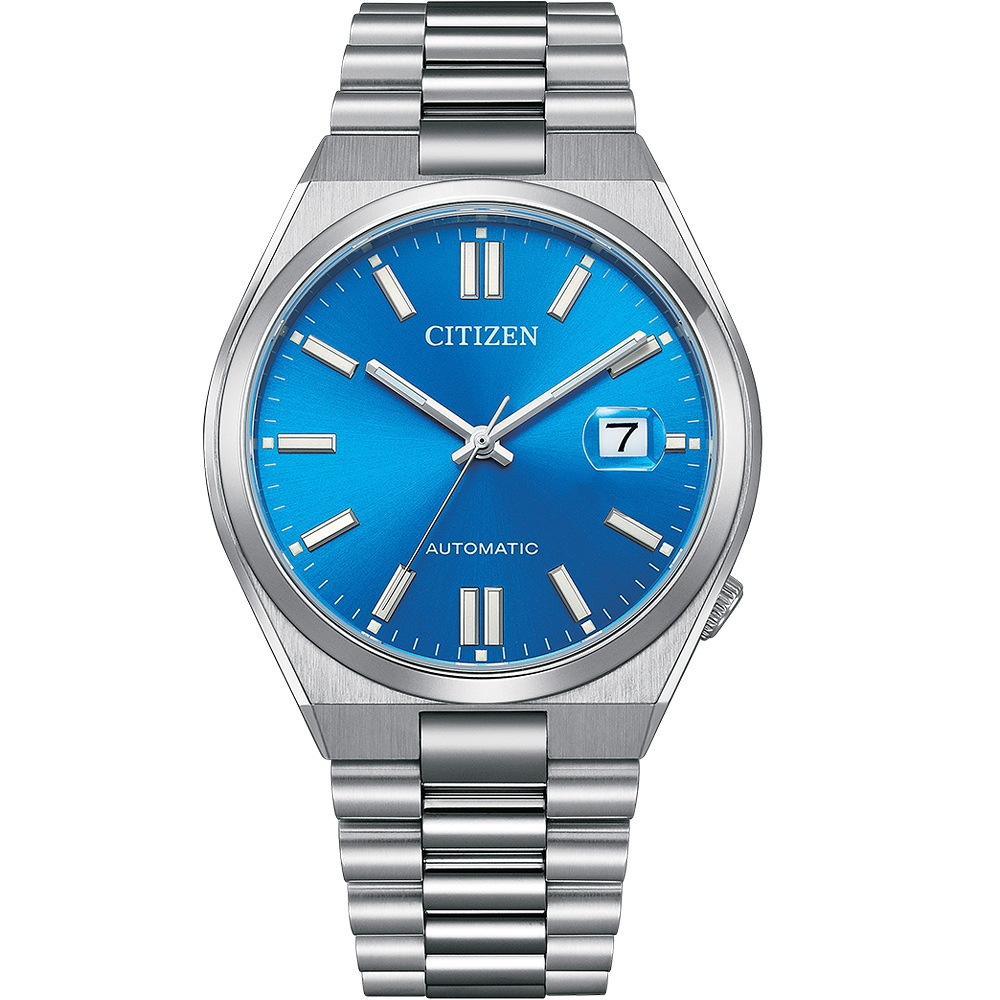 CITIZEN 星辰 X PANTONE Nowstalgia 亞洲限定炫光藍 經典機械錶 NJ0158-8, , large