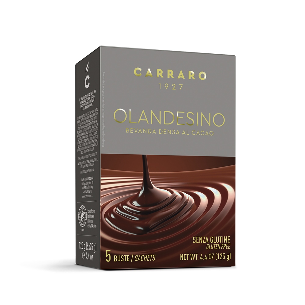【Carraro】Olandesino Cocoa 香濃甜蜜巧克力即溶可可粉隨身包 (25g x 5包/ 盒)｜不含麩質, , large