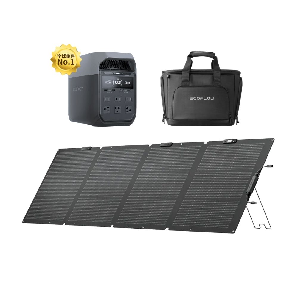 EcoFlow DELTA 3 儲能電源＋專用收納包＋220W 單面便攜太陽能板, , large