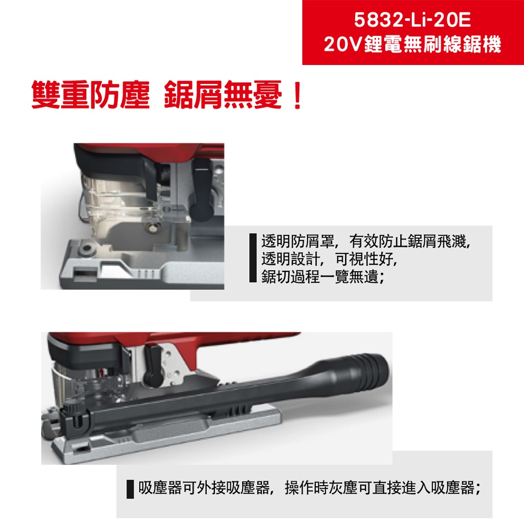 WIN五金 DEVON 大有 5832-Li-20E 20V 鋰電無刷曲線鋸 多角度切割 三段抬刀設計 五段調速, , large