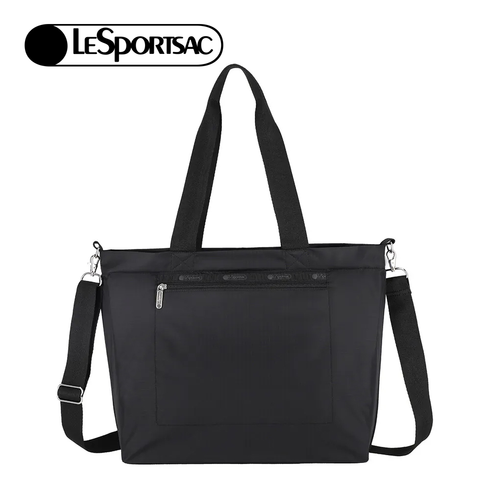 Lesportsac 大容量拉鍊托特包 行李包 旅行袋 購物袋 拉桿掛包 送禮 禮物 女包 男包 情人節禮物(永恆黑), , large