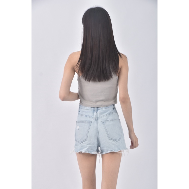 (S) uniqlo jeans丹寧牛仔棉質刷破純棉藍色短褲二手衣, , large