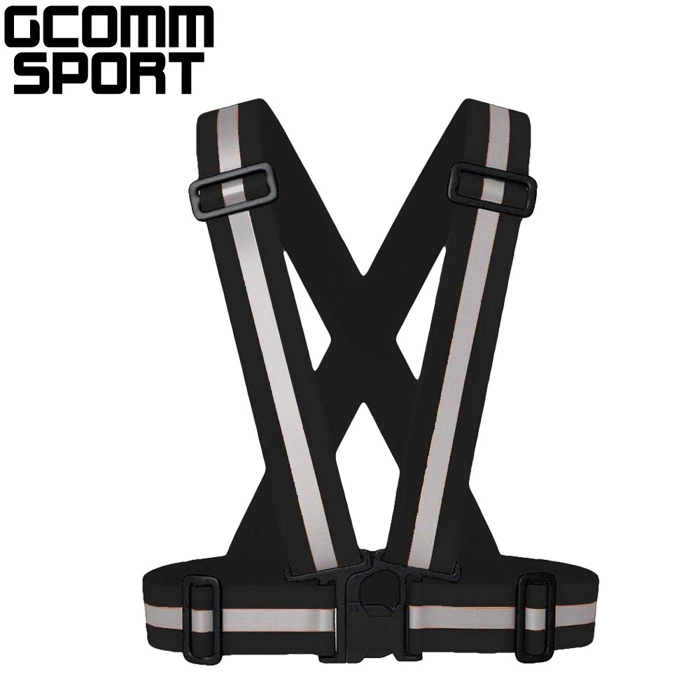 GCOMM SPORT 多用途運動高反光安全背心 反光黑, , large