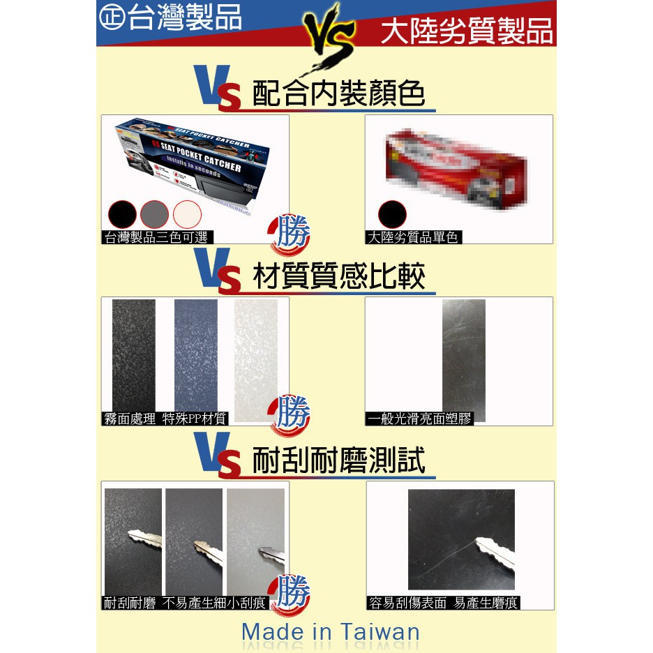 金德恩 GS MALL 台灣製造 一組二入 車用隙縫收納夾 收納盒 置物盒 隙縫盒 收納夾 隙縫夾 車用收納 黑色亮面, , large