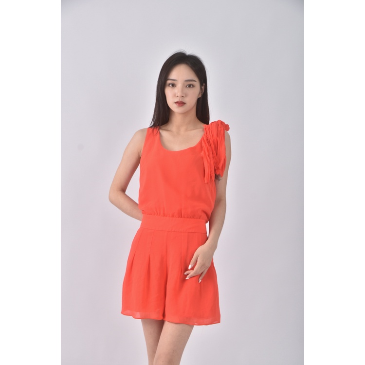 (L) beatriz da silva高腰質感無袖橘色連身裝二手衣, , large