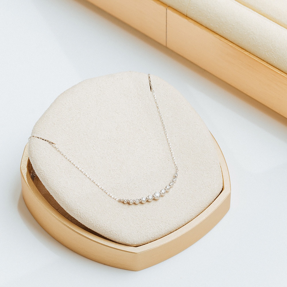 【18K金天然真鑽】A'jane 18K白金 璀璨序列 排鑽項鍊 A032503-002, , large