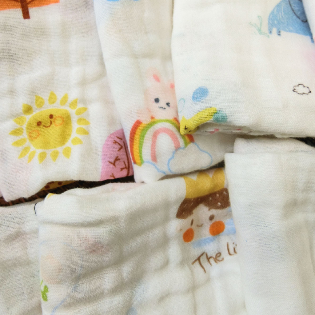 [Kaimei Cotton Industry] 12 people entered the group, random and excellent, four-layer high-density gauze children's towel, soft and delicate/allergen-free/baby bath and face towel, , large