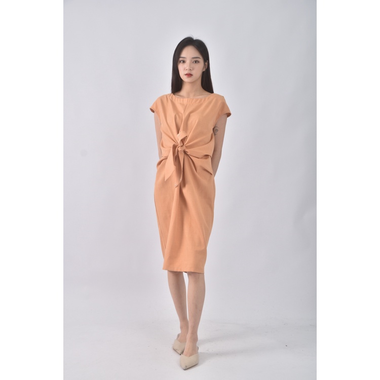 (M) deer w質感無袖橘色洋裝二手衣, , large