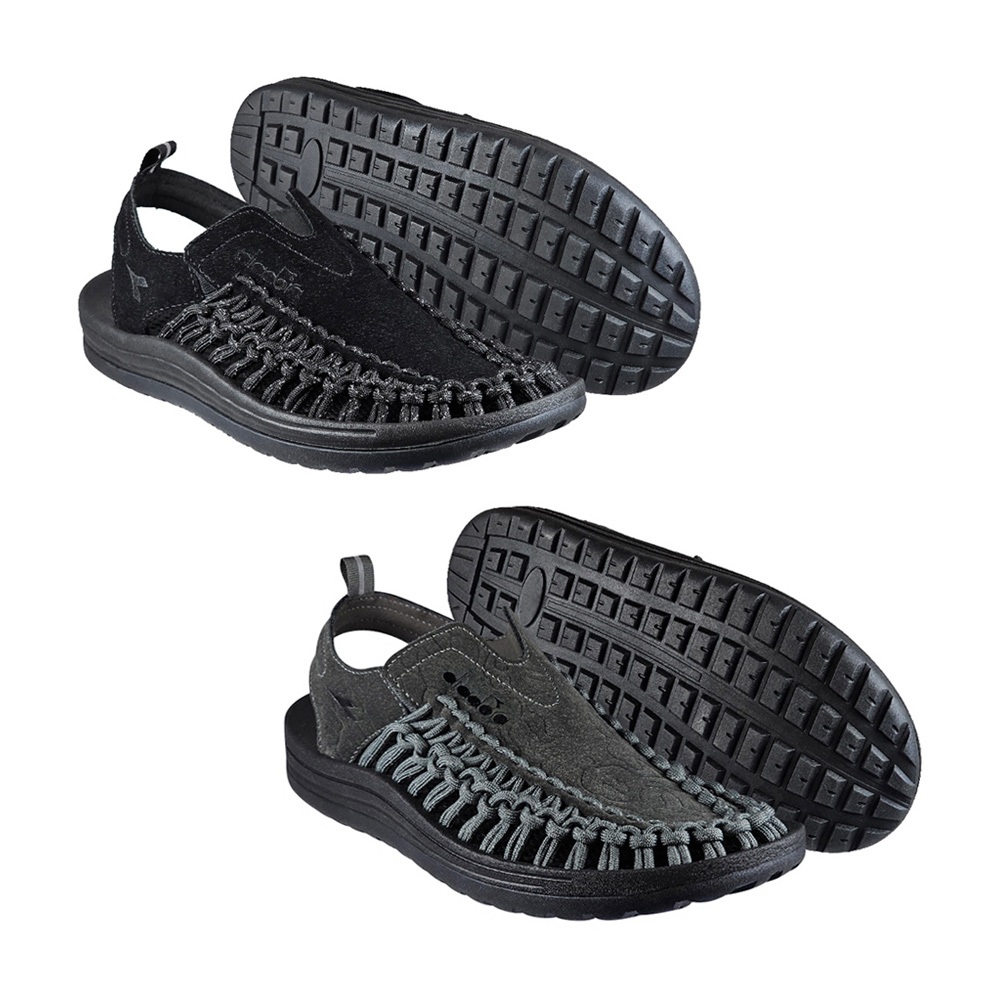 DIADORA迪亞多那 魷魚兩棲編織涼鞋 男鞋 時尚 簡約 素色 水陸兩用 反光 吸震 輕量 耐磨 耐用 止滑 黑 灰