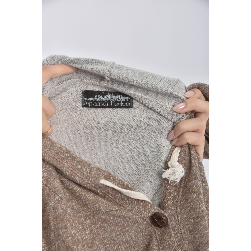 (M) spanish harlem棉質連帽棕色長袖上衣二手衣, , large