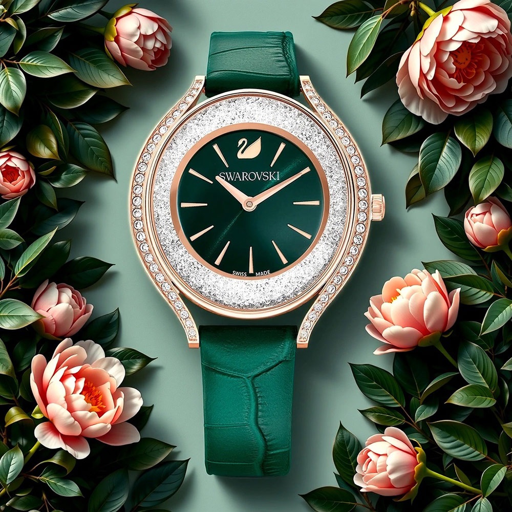 SWAROVSKI 施華洛世奇 Crystalline Aura 奢華水晶女錶 手錶-35.5mm(5644078), , large