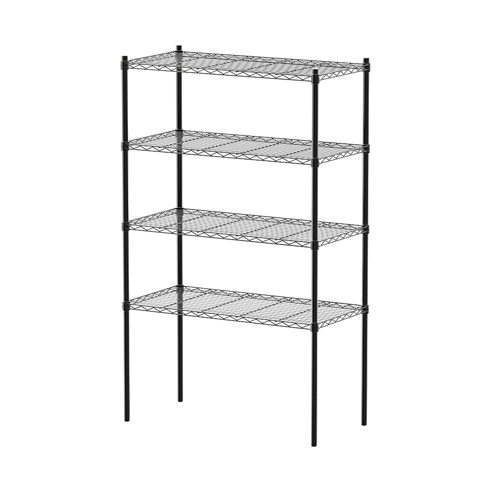 【Y HOUSE】90x45x150cm Lightweight Four-layer Iron Rack Iron Rack Shelf - Painted Black, , large