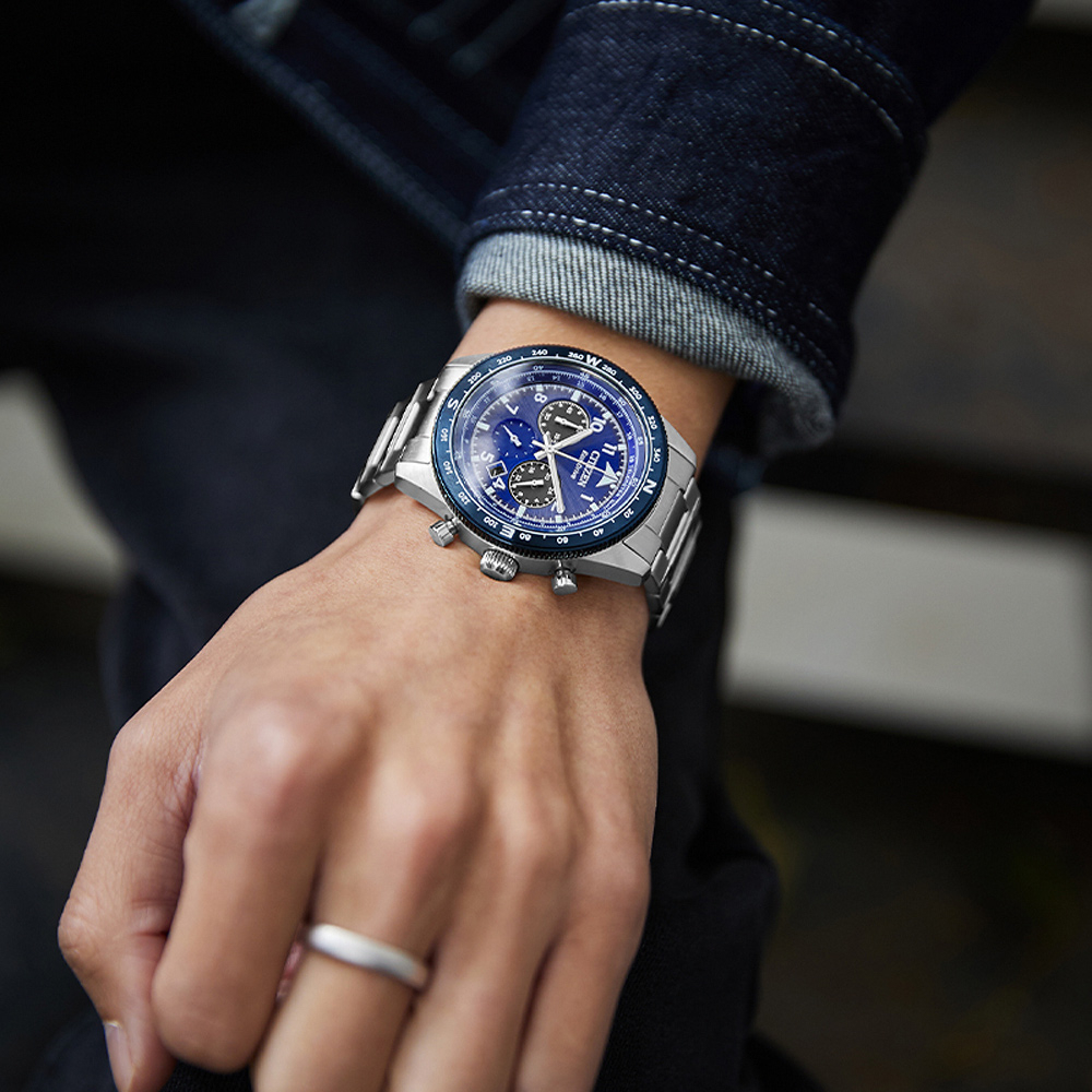 CITIZEN 星辰 光動能航空計時手錶-藍 CA4554-84L, , large