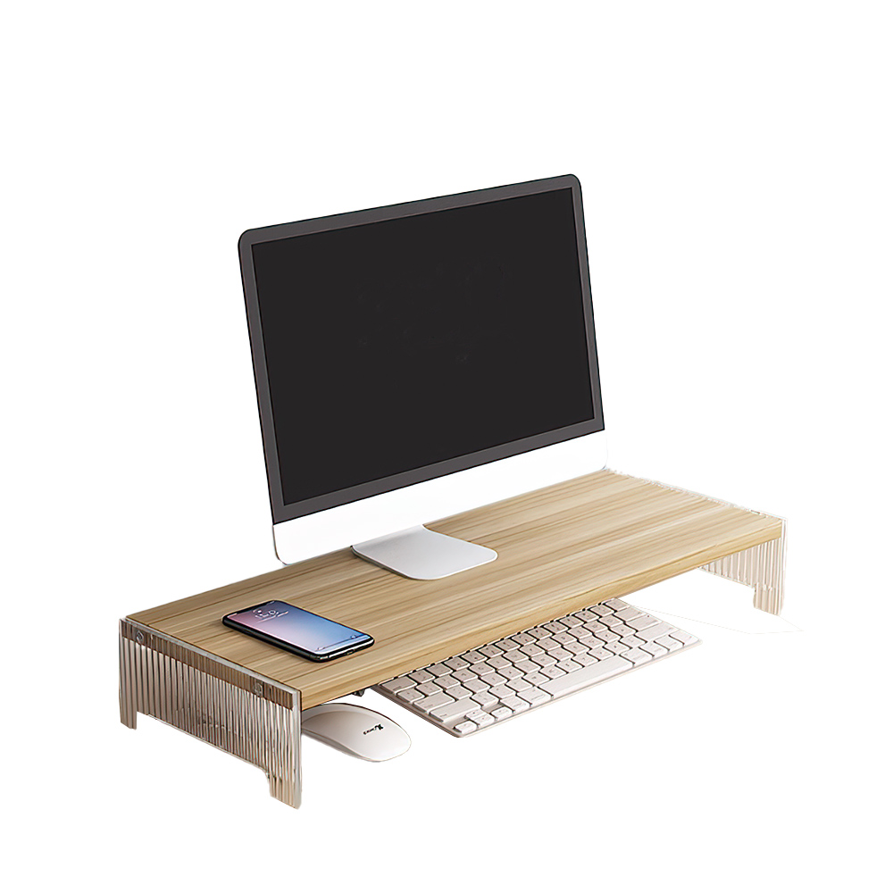 【上手家居】壓克力螢幕增高架-50cm 原木色 50cm(電腦增高架/電腦螢幕架/桌面增高架), , large