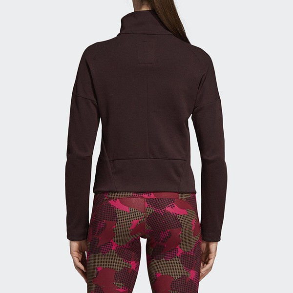 Adidas W HTR JKT 女 外套 運動 訓練 休閒 保暖 防風 立領 合身 短版 酒紅 [CZ8999], , large