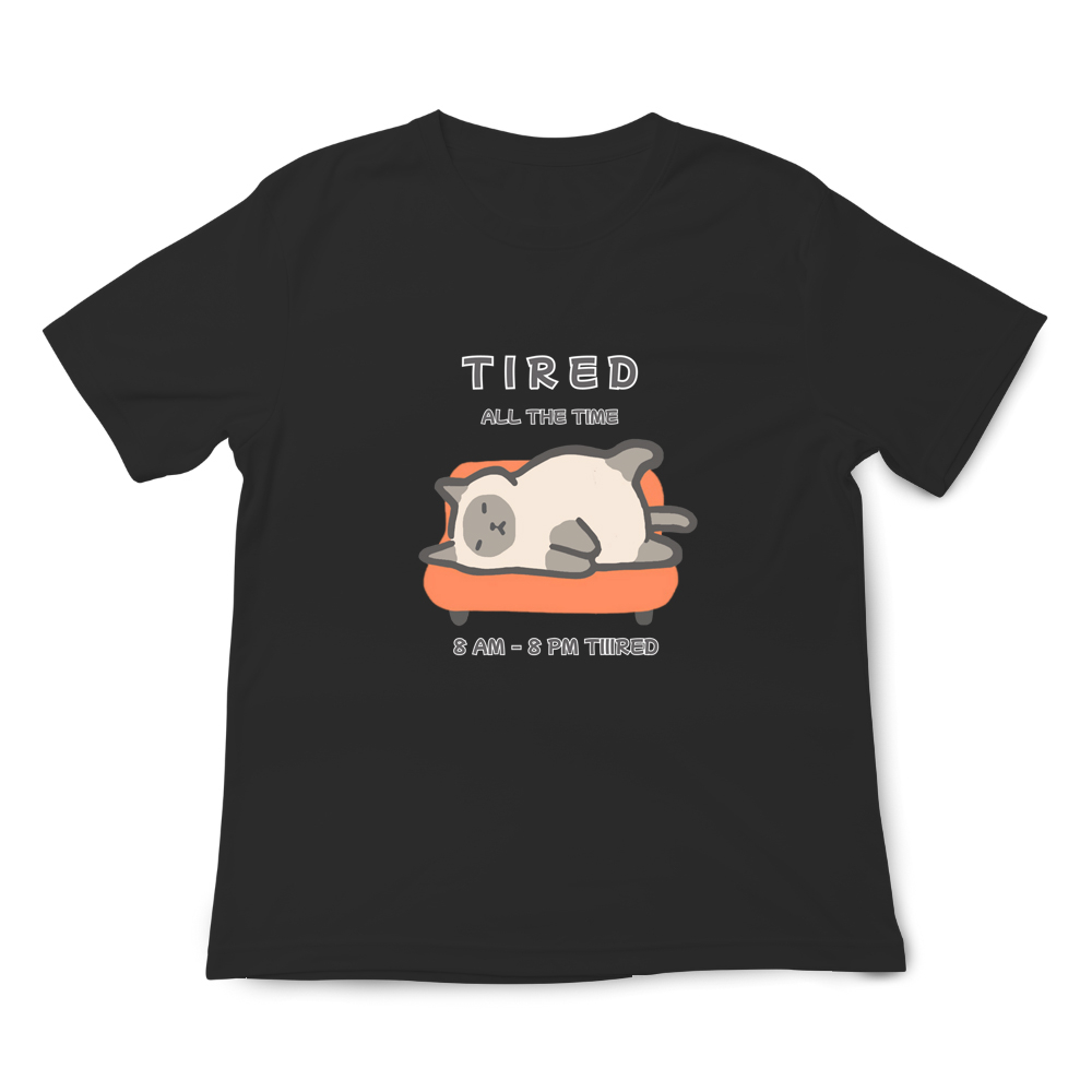 JZ TEE Siamese Cat-Weary Graphic Tee, , large