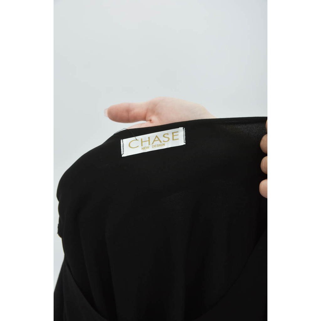 (XL) chase字母黑色長袖上衣二手衣, , large