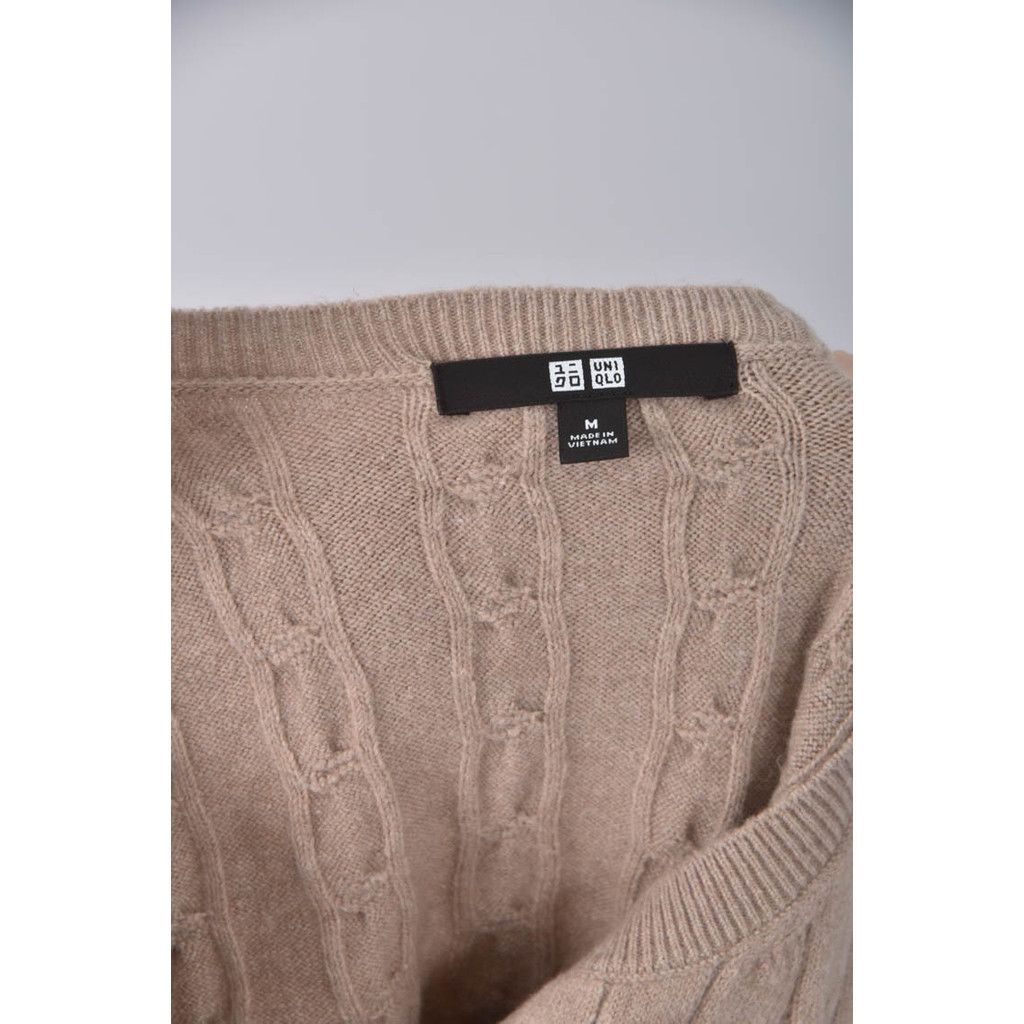 (M) uniqlo排扣棕色長袖上衣二手衣, , large