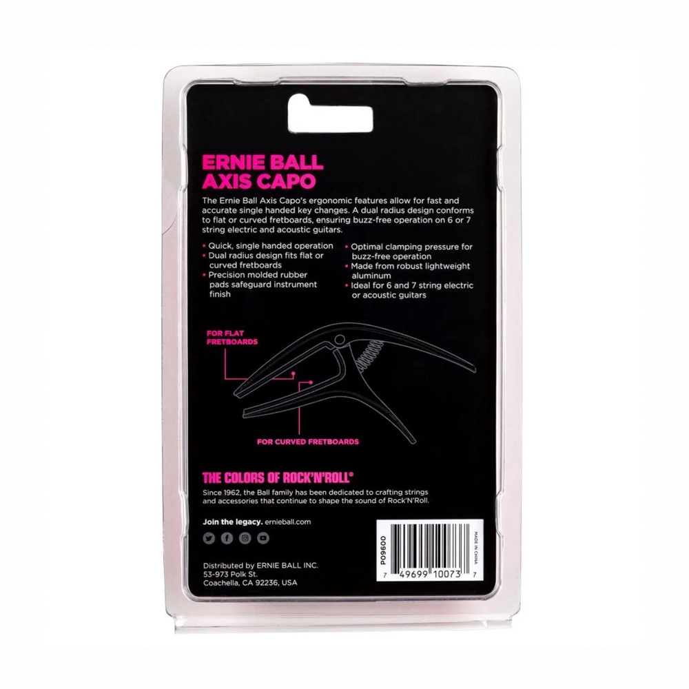 Ernie Ball AXIS Capo Black 移調夾 9600【敦煌樂器】, , large