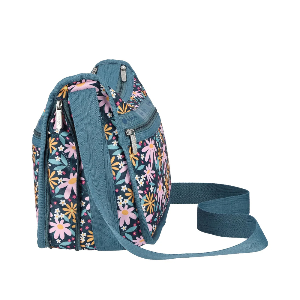 Lesportsac Deluxe Everyday Bag 經典奢華斜背包 側背包 通勤旅行包 女包(復古雛菊), , large