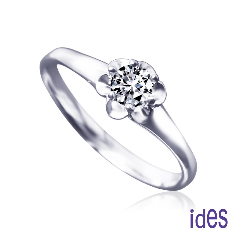 [ides愛蒂思] 精選30分E/VS1八心八箭極優EX車工鑽石戒指求婚結婚戒/花漾六爪  (戒圍請於訂單備註), , large