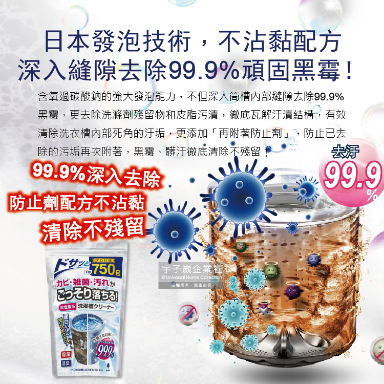 Novopin Washing Machine Cleaning Powder 750g, , large