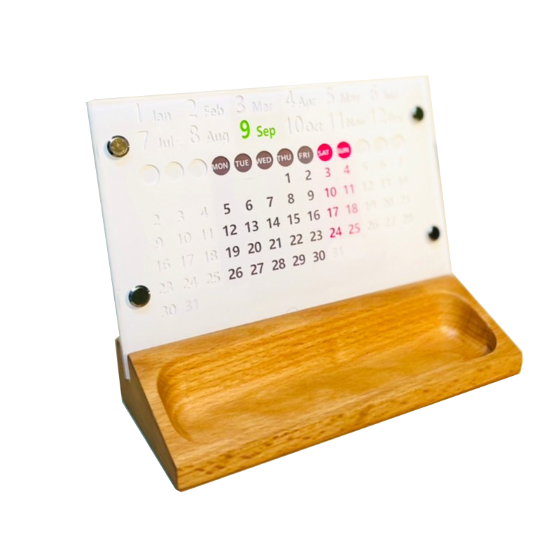 O'day Perpetual Calendar(Wooden Storage)-White,Monday Start, , large