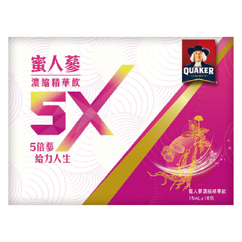 桂格5X蜜人蔘濃縮精華飲盒裝15ml*18包, , large