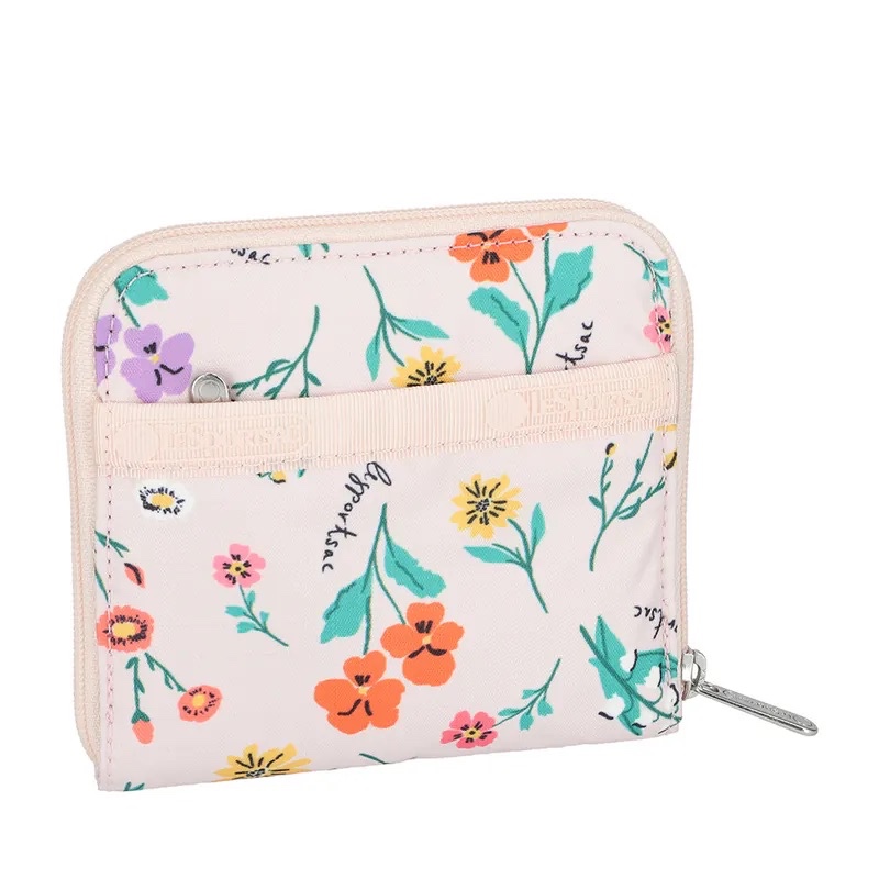 LeSportsac COMPACT ZIP WALLET 簡約拉鍊短夾 - 輕舞野花, , large