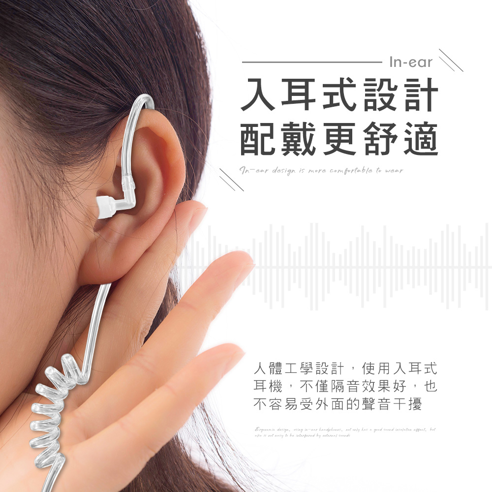 【HANLIN】-88SMIC 空氣導管K頭耳機麥克風#對講機專用 耳機麥克風 空氣耳機 空氣導管 適用HL888S 對講機耳麥 K頭 立體音質, , large