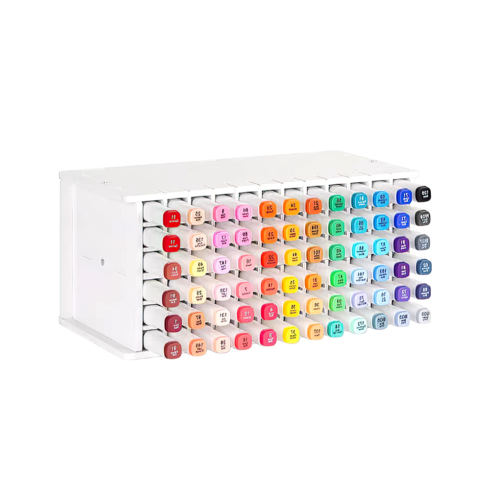 【上手家居】馬克筆筆架-120孔-白色(馬克筆收納架/筆筒/斜插式筆筒/文具收納/桌上收納), , large