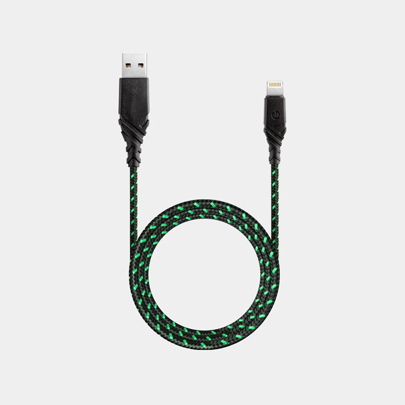 [亞瑟3C]ENERGEA Lightning to USB-A
DuraGlitz 超強編織耐彎折快速充電線  1.5M-萊姆綠, , large