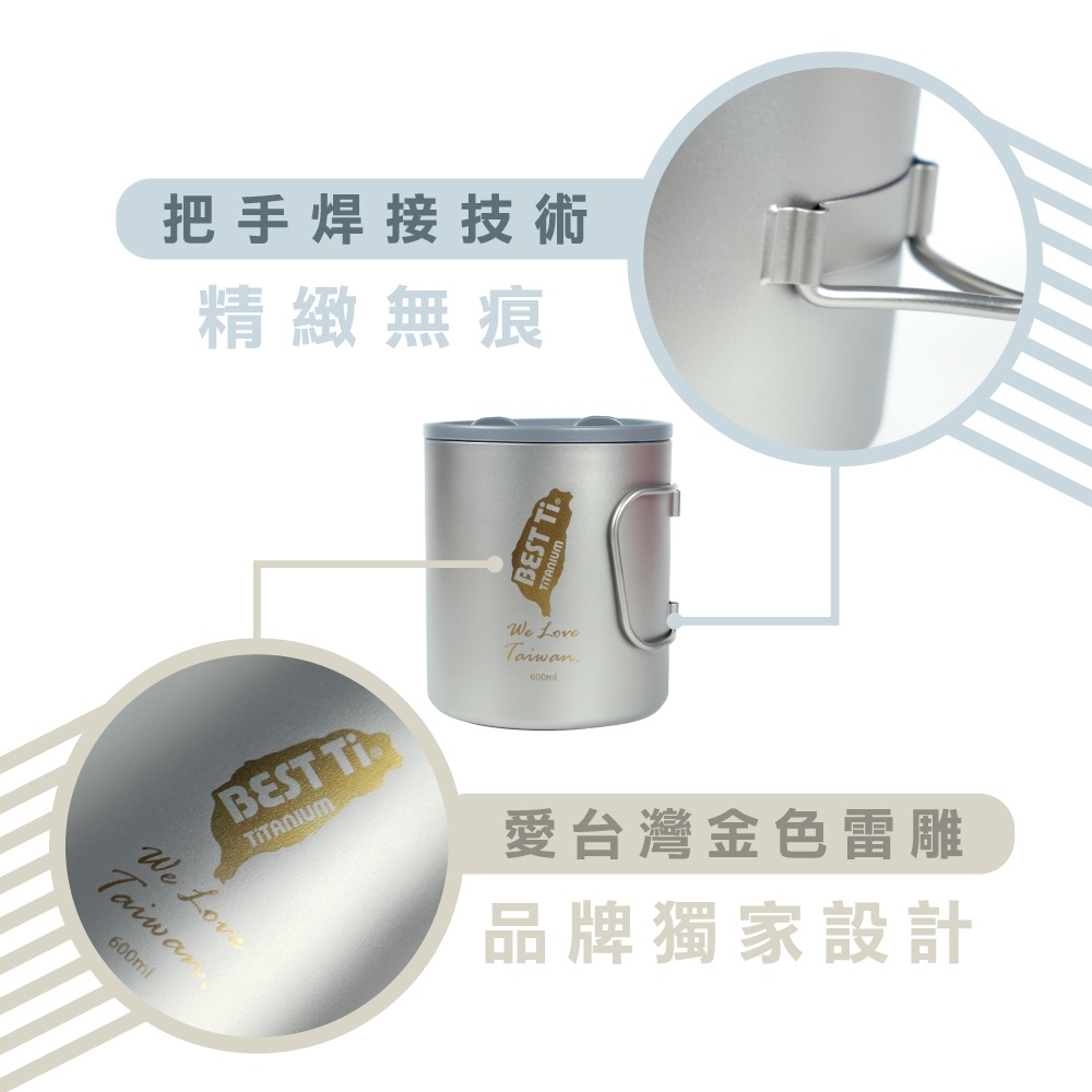 【純鈦雙層摺疊杯】600ml 鈦杯 保溫杯 咖啡杯 馬克杯 環保杯, , large