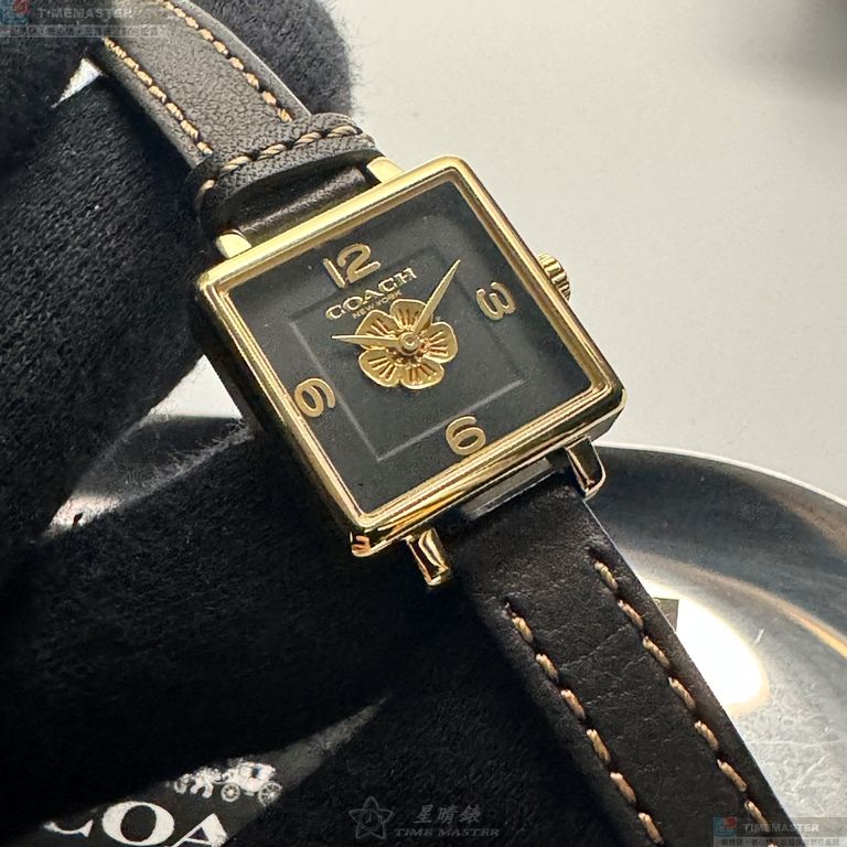[星晴錶業]COACH手錶,22mm,CH00220黑色錶面金色錶殼深黑色真皮皮革錶帶款, , large