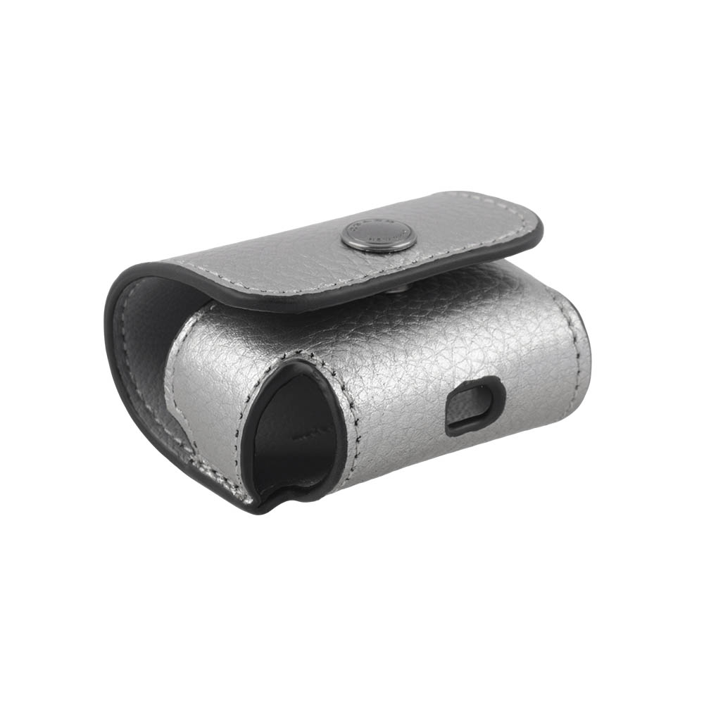 COACH 荔枝皮革及小牛皮 Airpods Pro 無線耳機套/金屬灰, , large