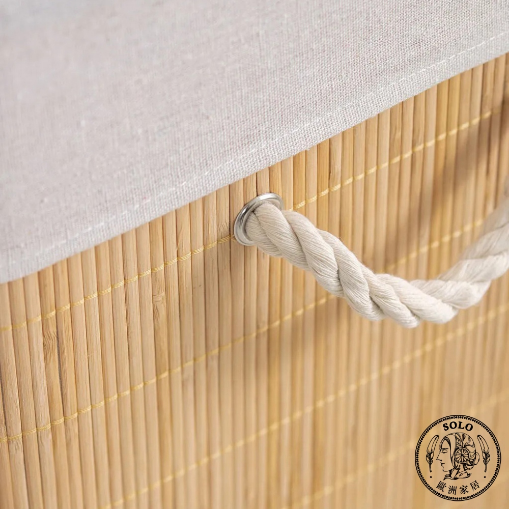 【SOLO Vintage】LCW Home 56x39x29cm Natural Bamboo Woven Laundry Basket, , large