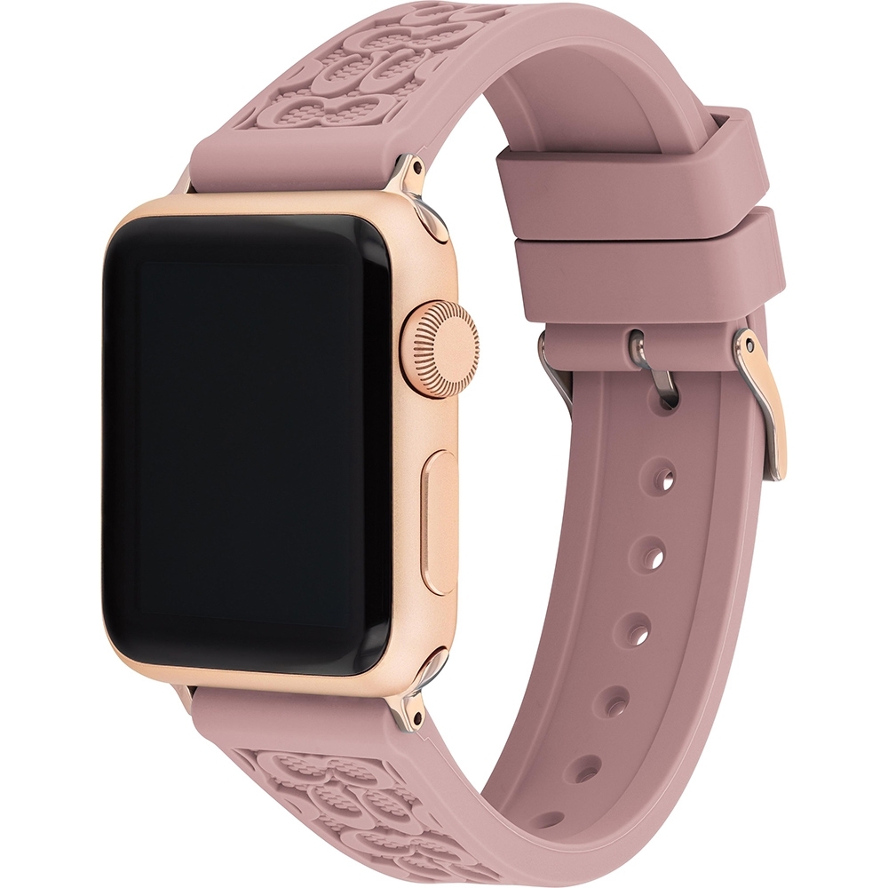 COACH Apple Watch 錶帶 38/40mm 適用 矽膠錶帶- 煙燻粉x玫瑰金(不含手錶)  $3,300, , large