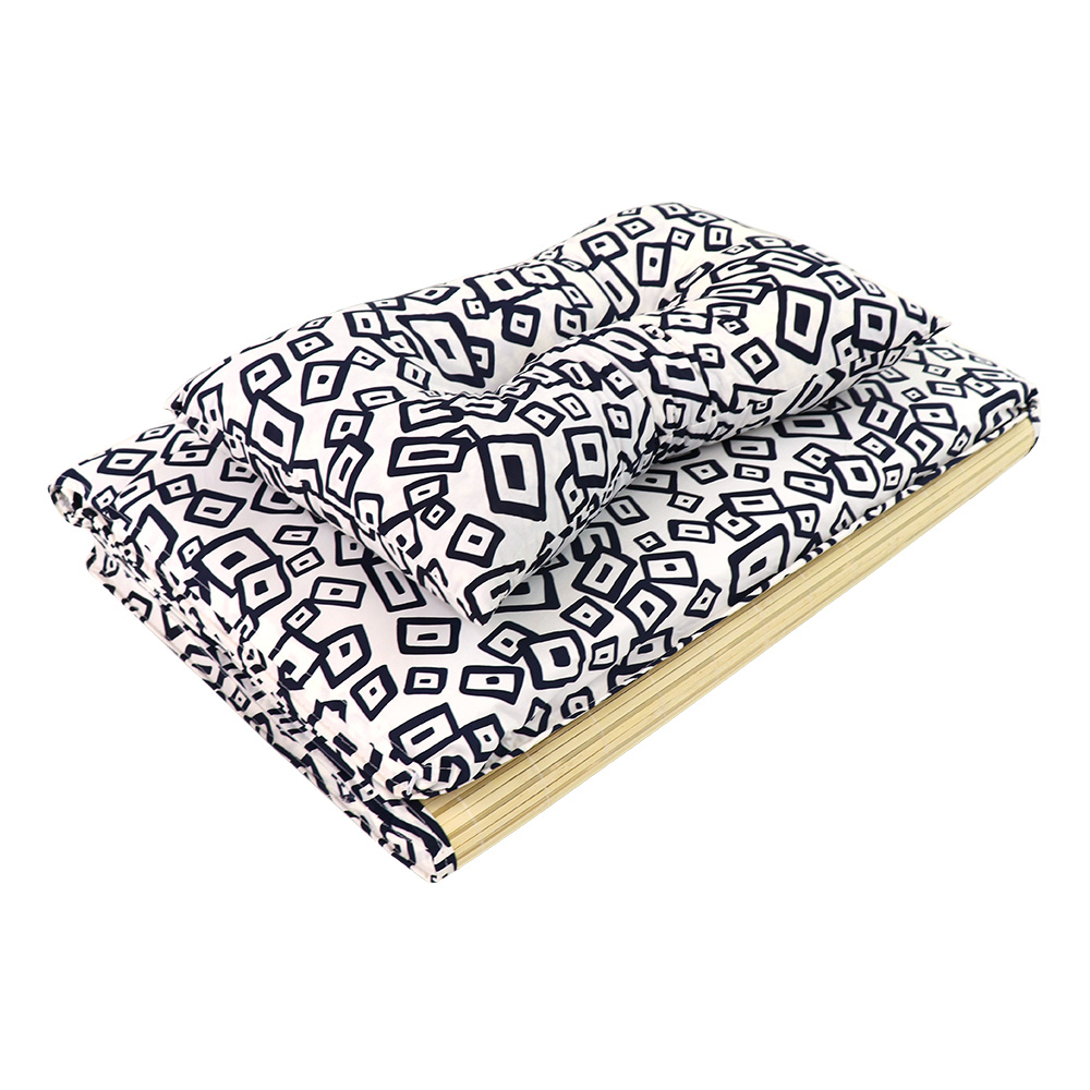 [台客嚴選] 文青幾何格子竹面單人透氣床墊附枕 台灣製 學生床墊 單人床墊, , large