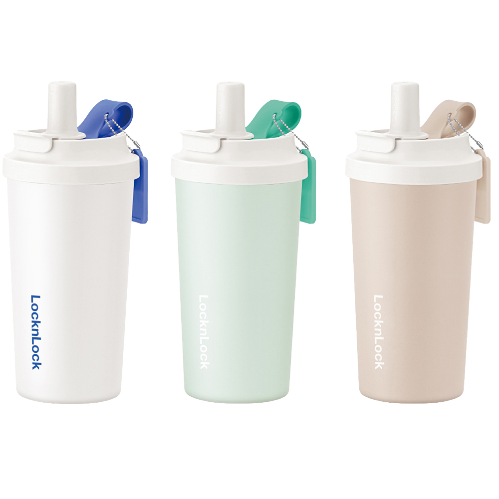 【LocknLock】Milkfu Straw Insulated Mug 500ml/mint green (includes cup brush)