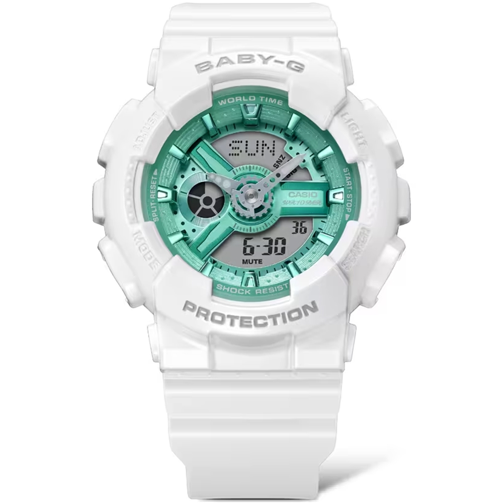 CASIO 卡西歐 Baby-G 金屬色雙顯手錶 BA-110XWS-7A, , large